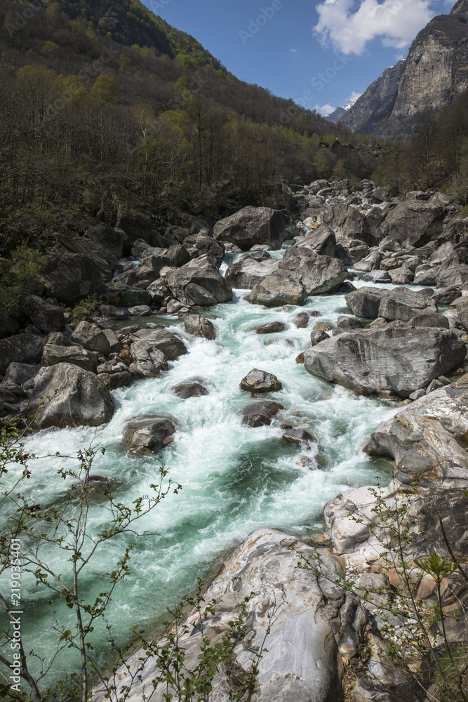 Maggia river, ticino, switzerland