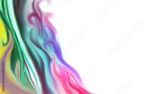 Gentle pastel colorful beautiful fantastic loops spirals blurry design decor and white background