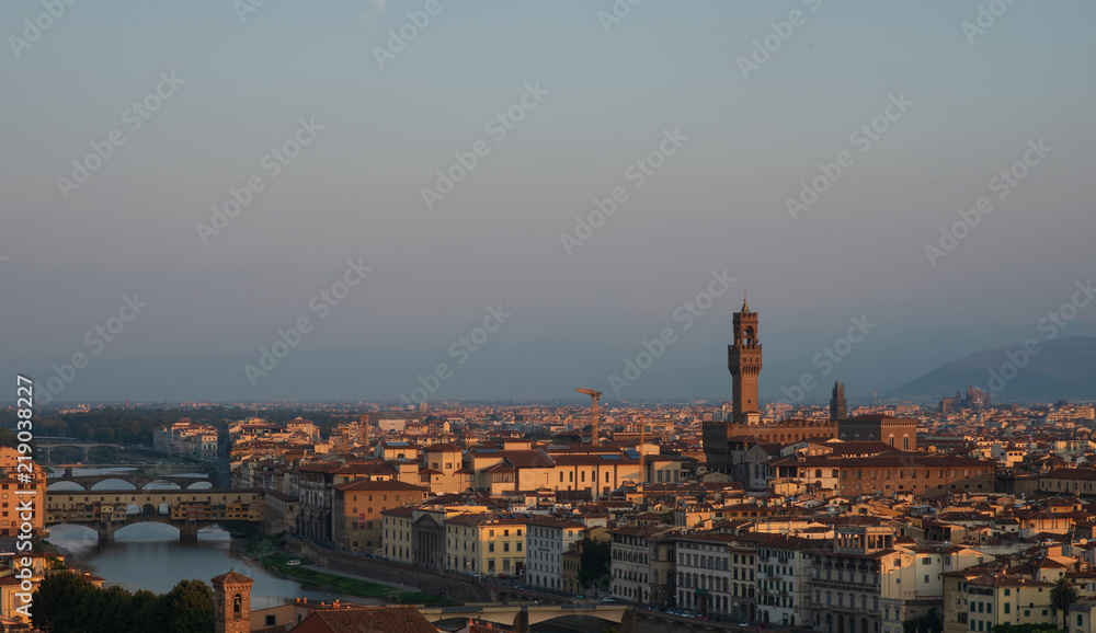 View of the city of Florence early in the morning.