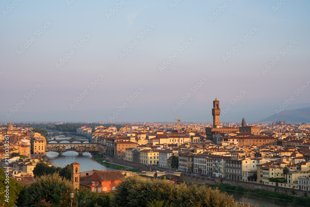 View of the city of Florence early in the morning.
