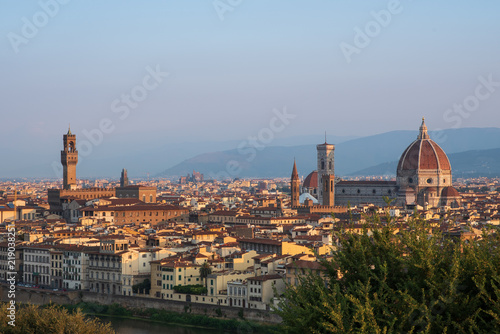View of the city of Florence early in the morning.