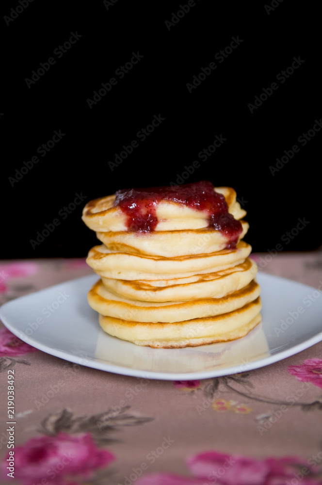 Pancakes and jam Pancakes and jam