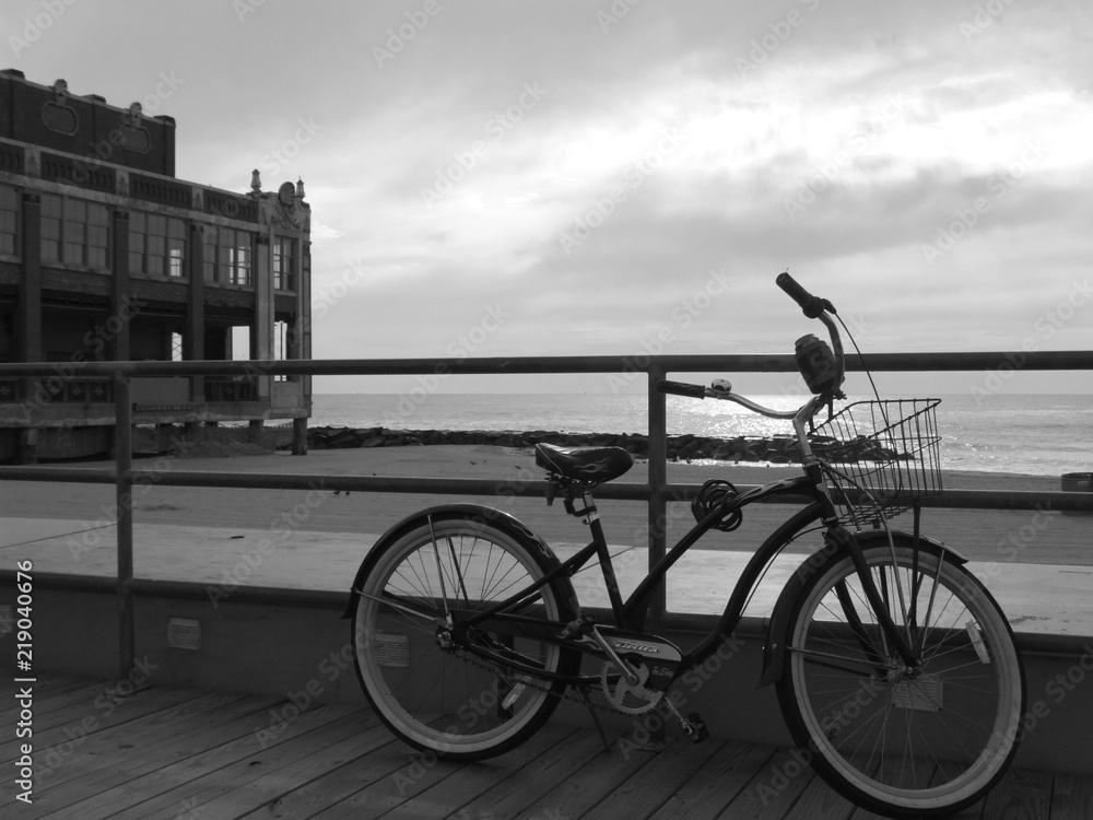 Cycline at the New Jersey Shore in Black & White Cycline at the New Jersey Shore in Black & White