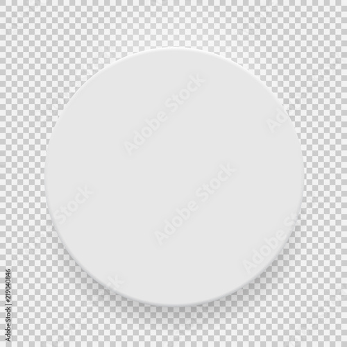 White blank model template top view with shadow isolated on transparent background. Vector Illustration