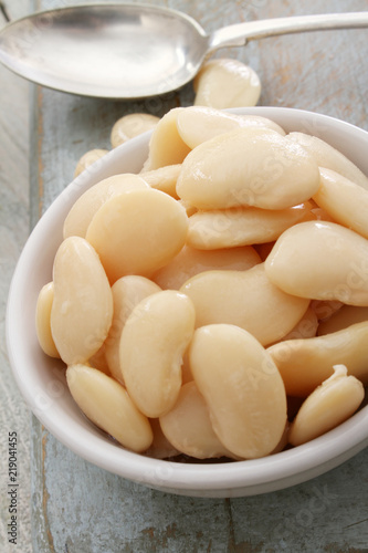 washed butterbeans in white dish