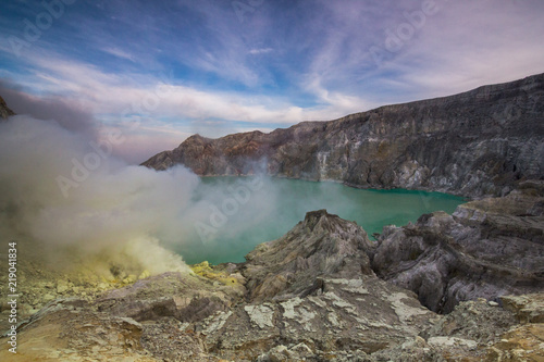 The vulcano Mount Ijen is still active, java at Indonesia