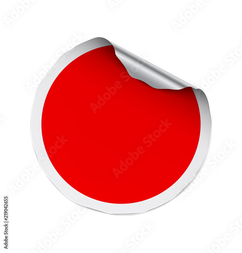 Curled sticker isolated on white background. Vector illustration. It can be use for price, promo, adv and etc. EPS10.