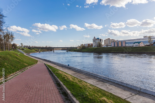 pedestrian embankment of the Zapadnaya Dvina river in Vitebsk, Belarus © dadamira