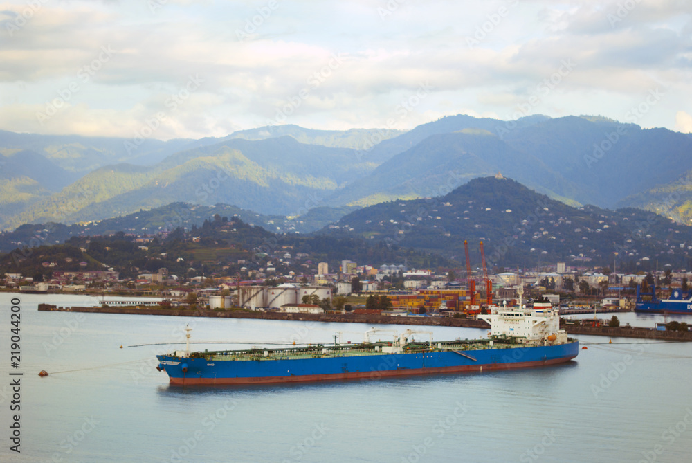Industrial cranes in Batumi seaport