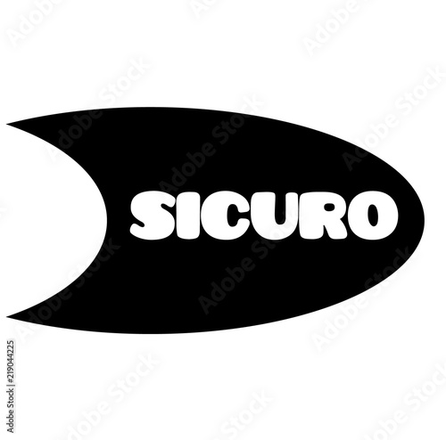 secure stamp on white