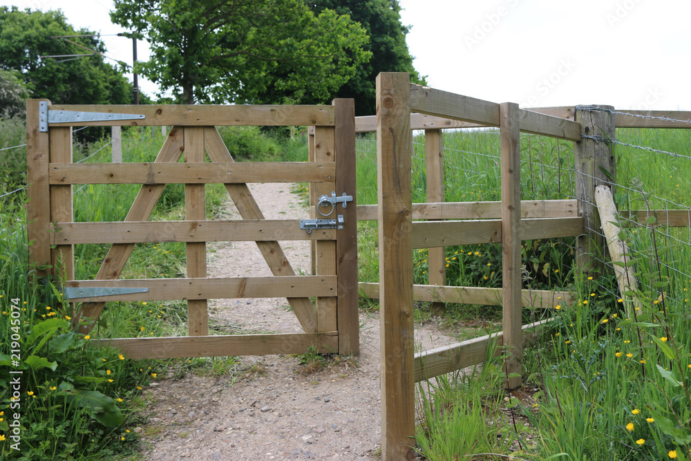 Gate in new fence with pedestrian access