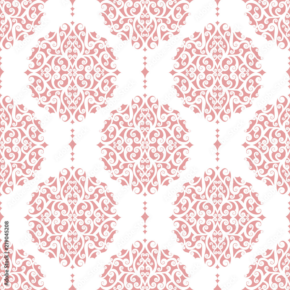 White and pink vintage vector seamless pattern, wallpaper. Elegant classic  texture. Luxury ornament. Royal, Victorian, Baroque elements. Great for  fabric and textile, wallpaper, or any desired idea. Stock Vector | Adobe  Stock