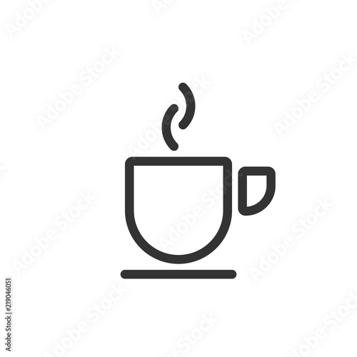 Coffee cup sign, logo for mobile concept and web design. Simple linear style icon. Editable stroke.