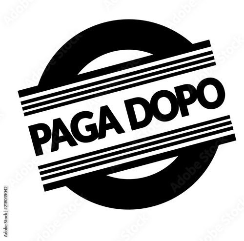 pay later stamp on white