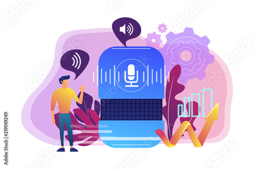Voice controlled smart speaker and user talking