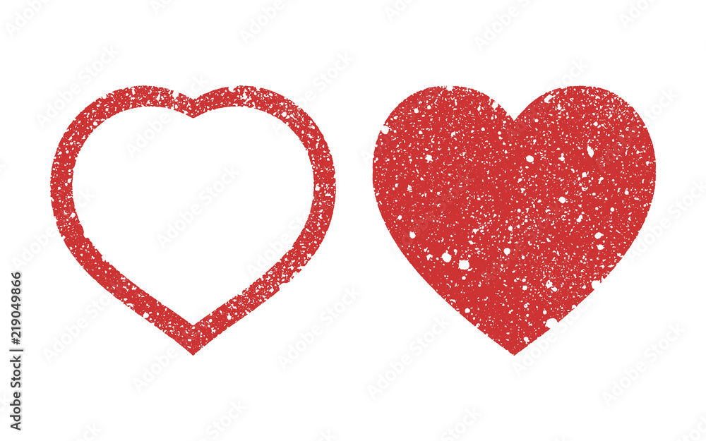 Textured Heart Shape Set - Red