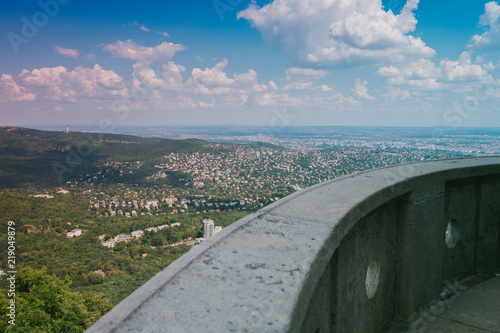 The view from the Elizabeth Belvedere in Normafa, Budapest photo