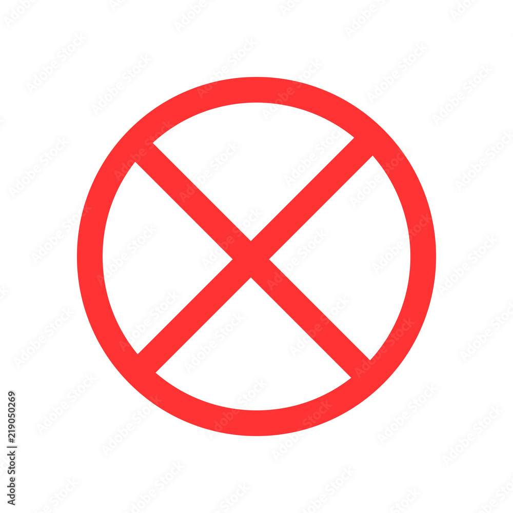 Prohibition round symbol icon. No sign Prohibition round symbol icon. No sign