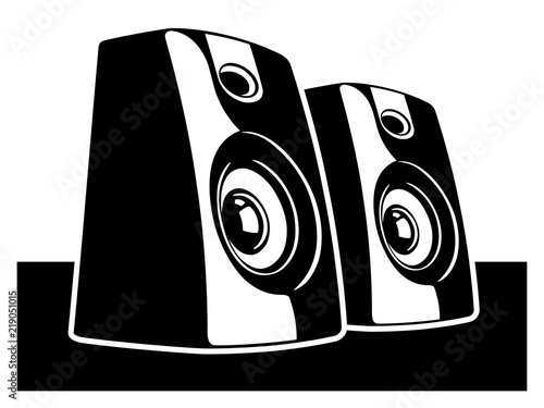 Vector illustration of sound speakers.