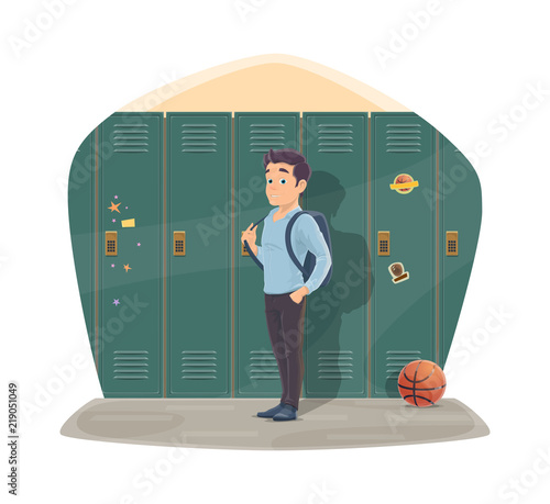 Pupil port locker with school bag