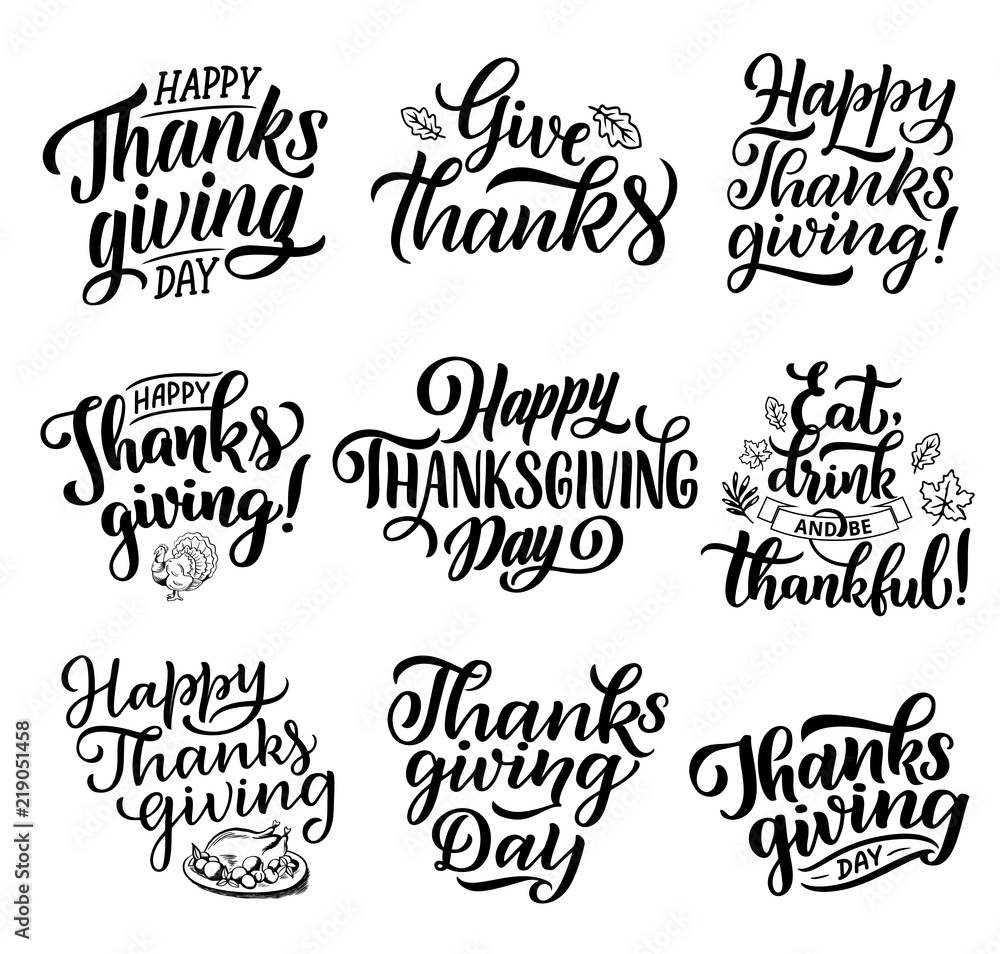 Thanksgiving holiday vector calligraphy lettering