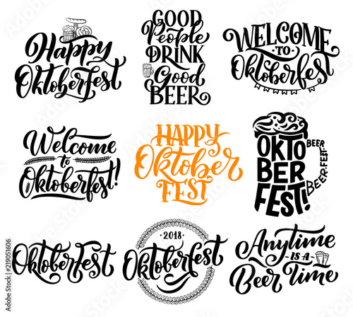 Oktoberfest beer festival lettering calligraphy