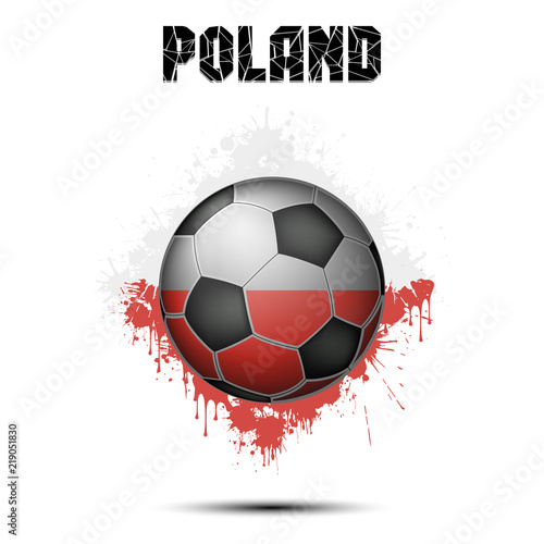 Soccer ball in the color of Poland