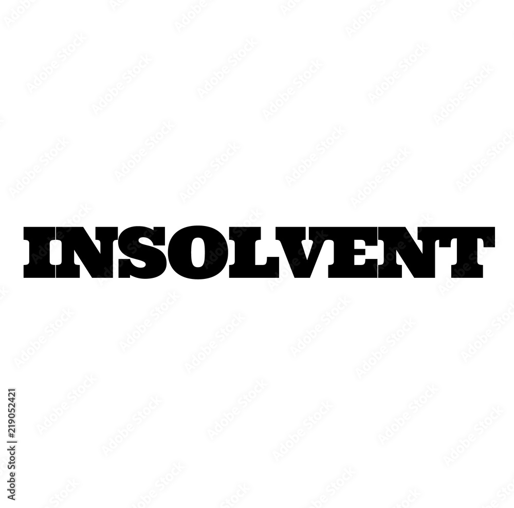 insolvent stamp on white