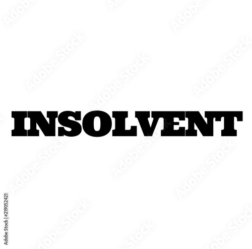 insolvent stamp on white