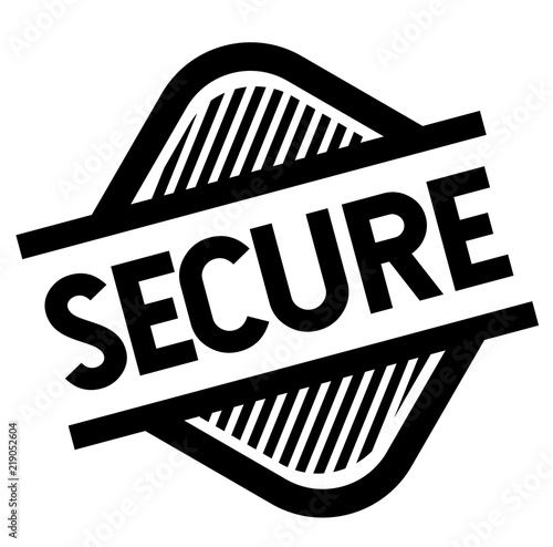 secure stamp on white