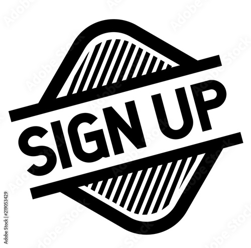 sign up stamp on white