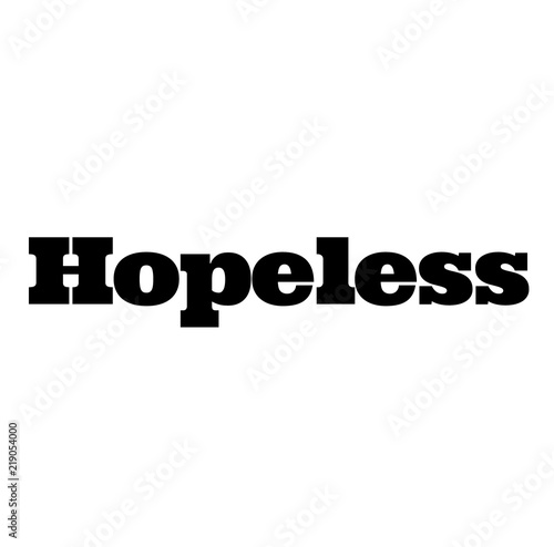 hopeless stamp on white