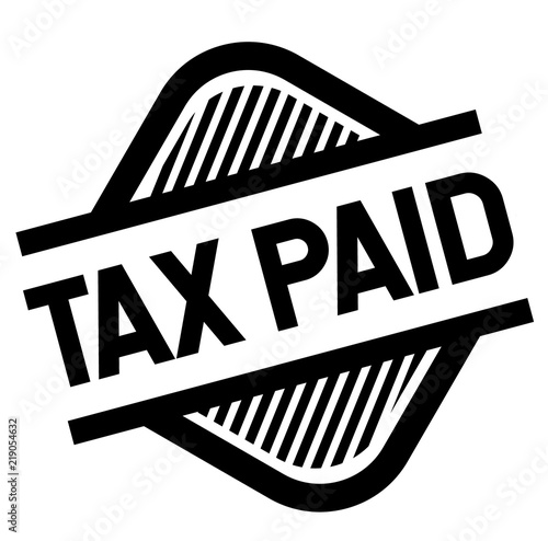 tax paid stamp on white