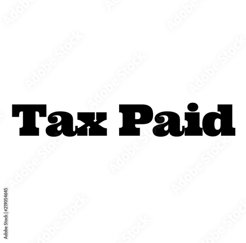 tax paid stamp on white