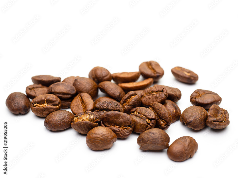 Coffee beans on white background. Coffee beans on white background.
