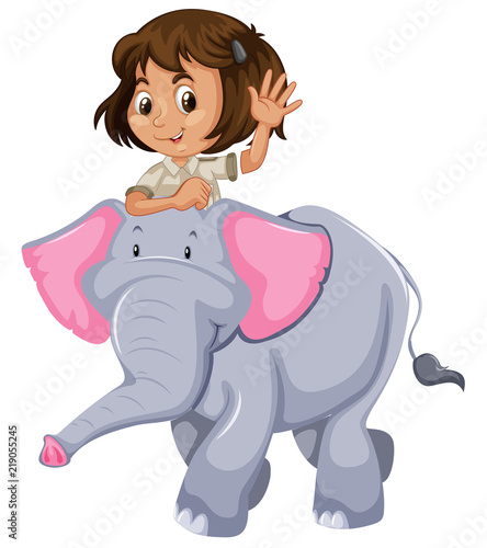A zookeeper riding elephant