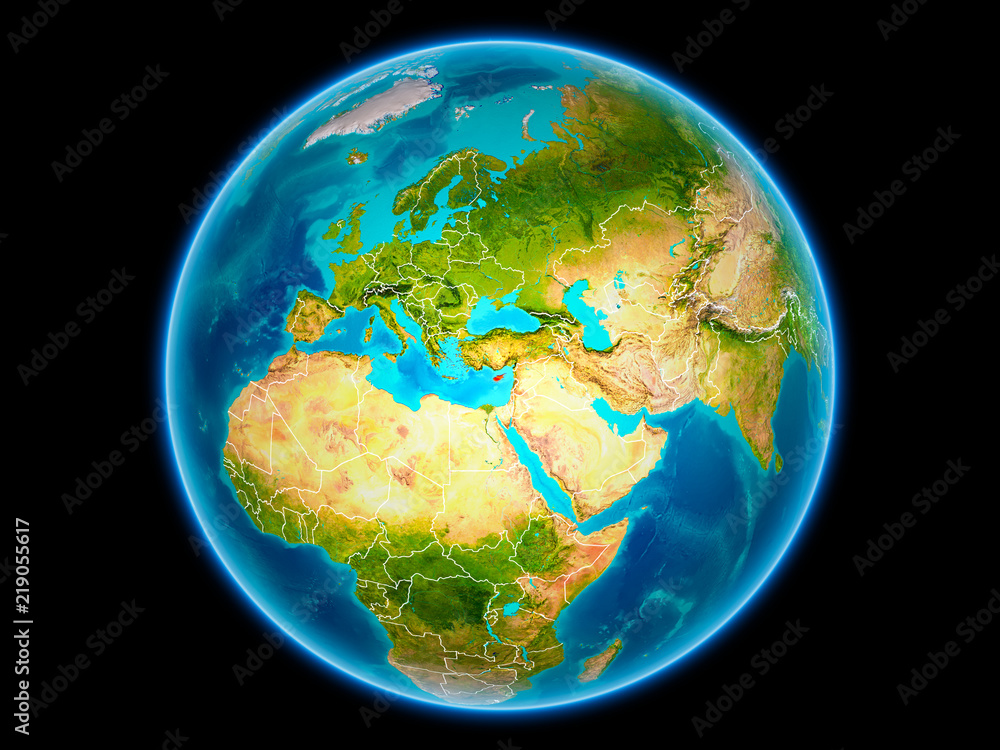 Fototapeta premium Cyprus on Earth from space