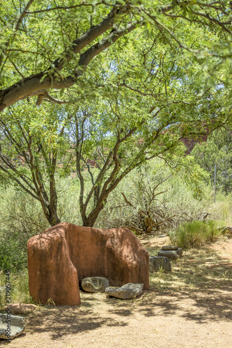 Ancient grinding stone in Sedona  Arizona