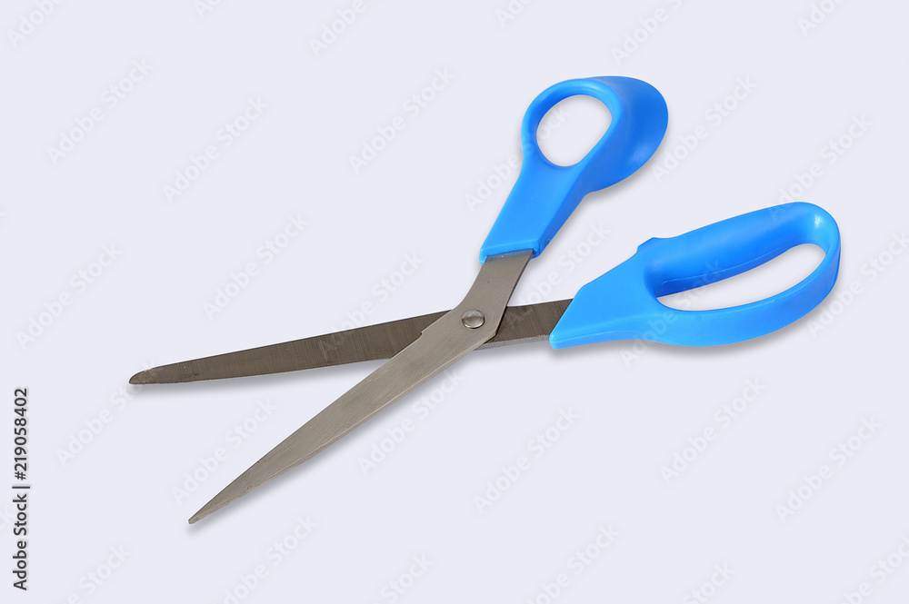 Blue Scissors Isolated On White. Fine point. Blue Scissors Isolated On White. Fine point.