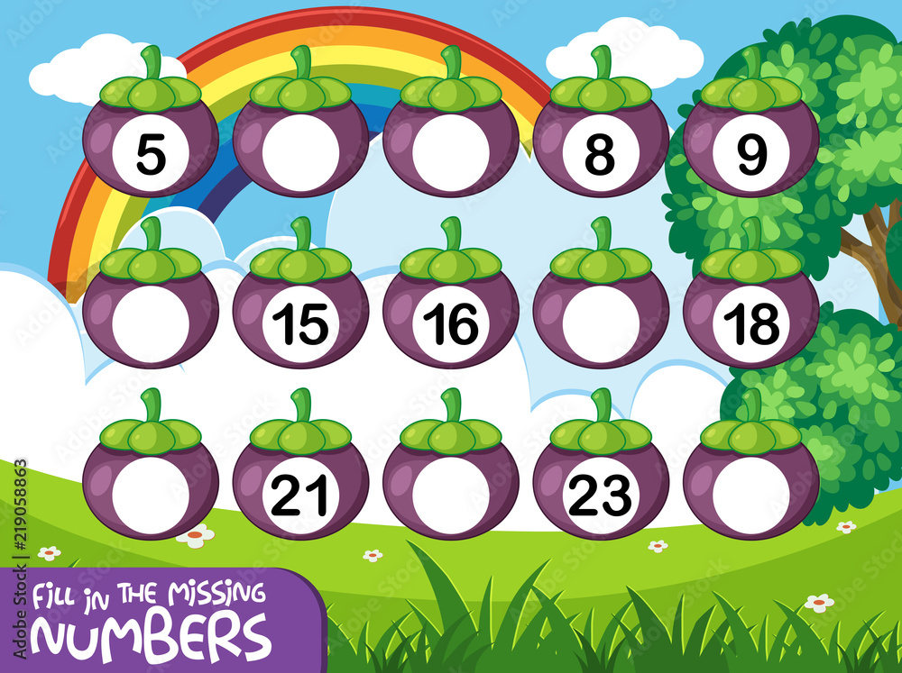 Fototapeta premium A math number worksheet