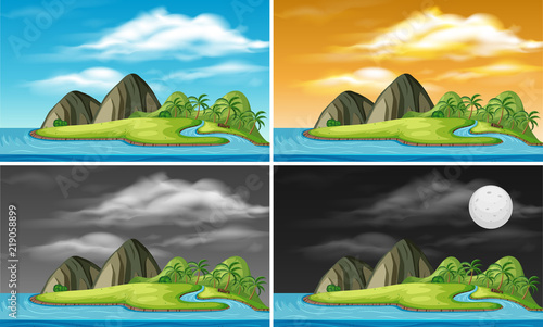 A set of island in different time