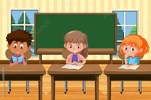 Students in a class room