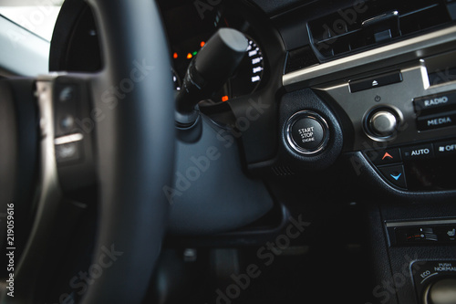 Car control panel close up, dashboard