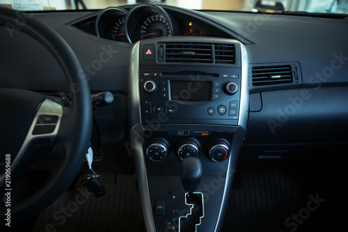 Car control panel close up, dashboard