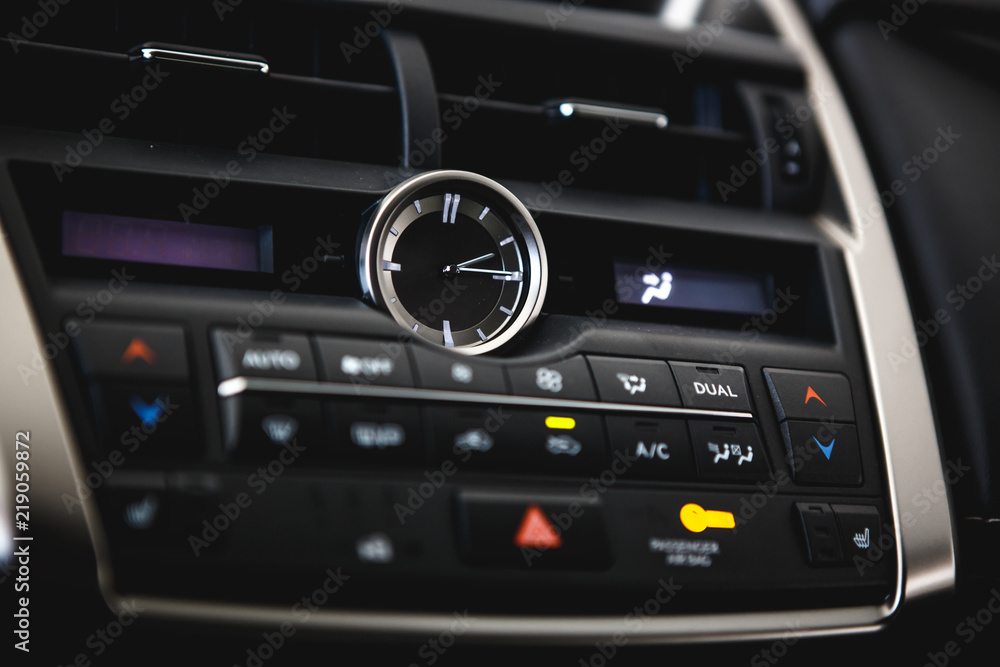 Interior view of car with black salon