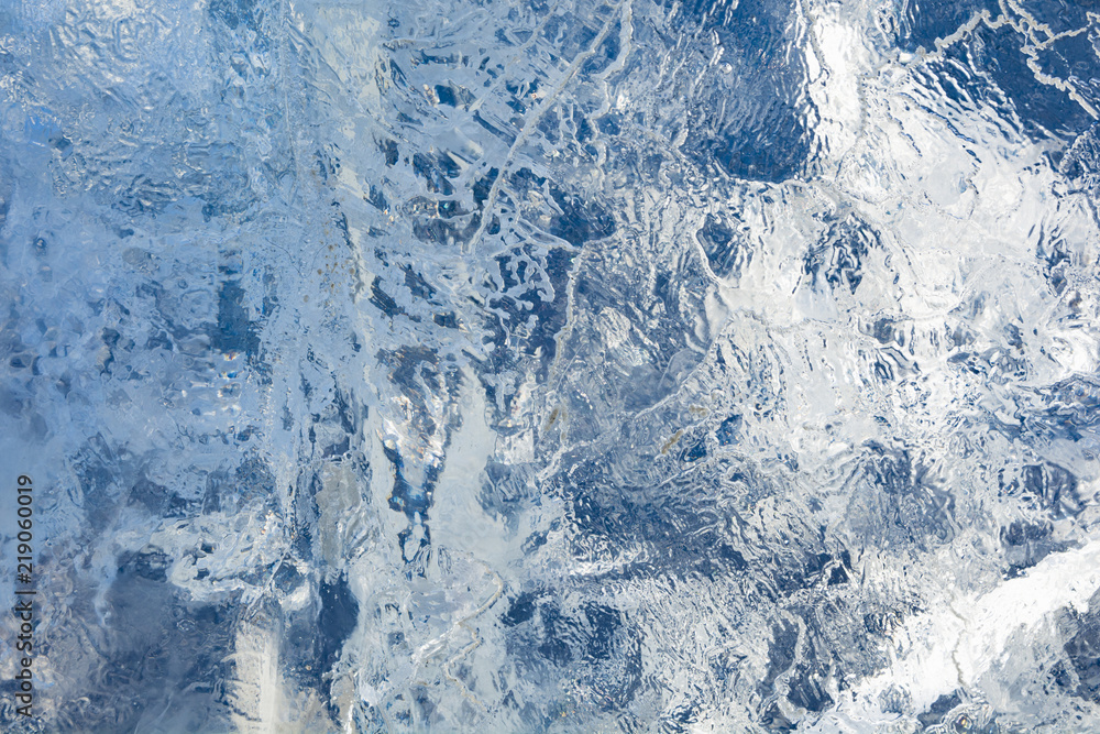 Fototapeta premium The texture of the ice. The frozen water.Winter background 