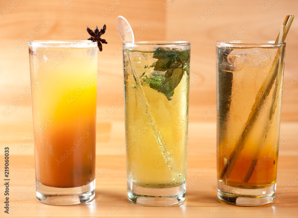 Chilcano de Pisco, typical Peruvian cocktail, based on Pisco and Soda with lemon and ice. Variety of flavors. Chilcano de Pisco, typical Peruvian cocktail, based on Pisco and Soda with lemon and ice. Variety of flavors.