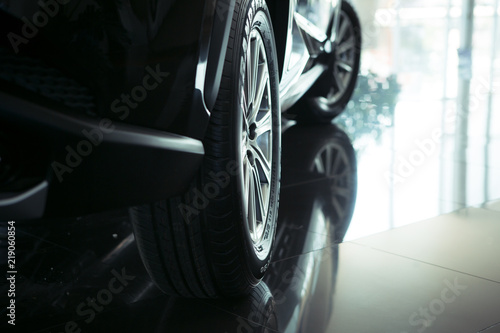 Car wheel on a car close-up. wheel tuning disk