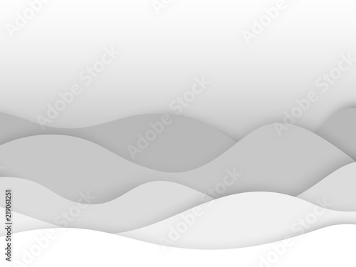 abstract circle blank paper white and gray tone vector background, wave overlapping with shadow modern concept, space for text or message web and book design