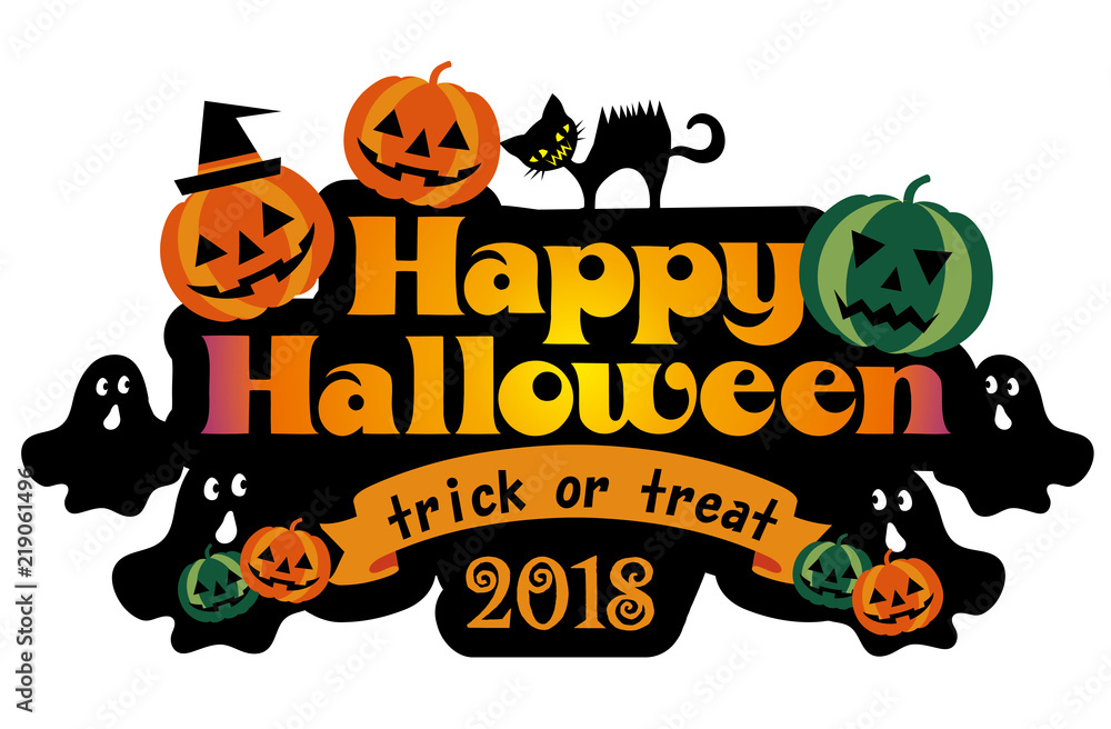 ハロウィーンロゴ 英字 ハッピーハロウィーン ハロウィン Happy Halloween Logo Mark Stock Vector Adobe Stock